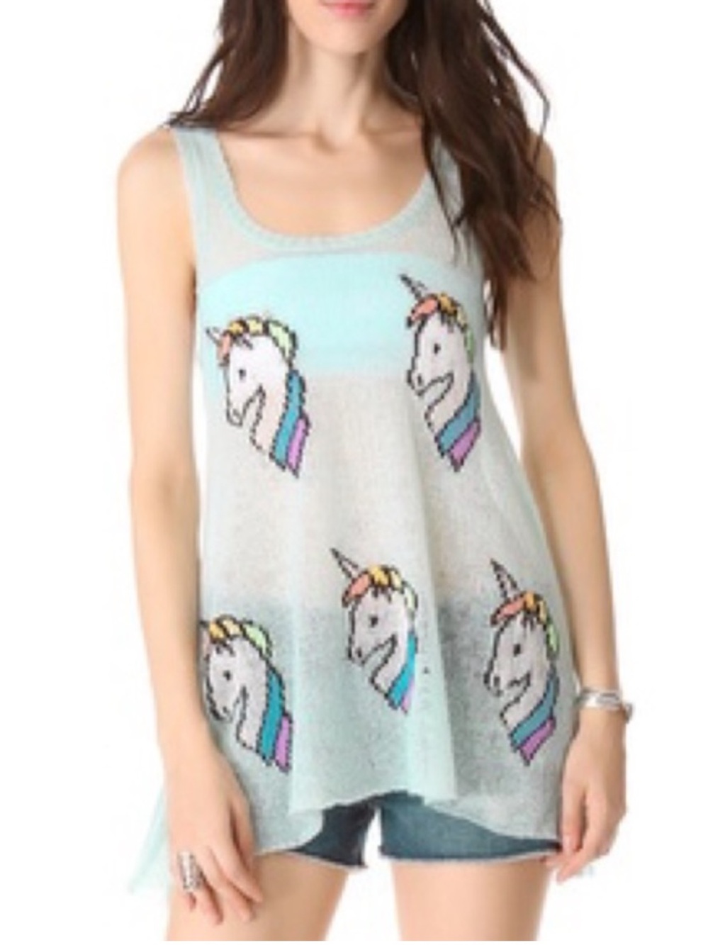 NWT✨ Wildfox White Label Star Bright Unicorn Summer Lake Tank Sweater NEW